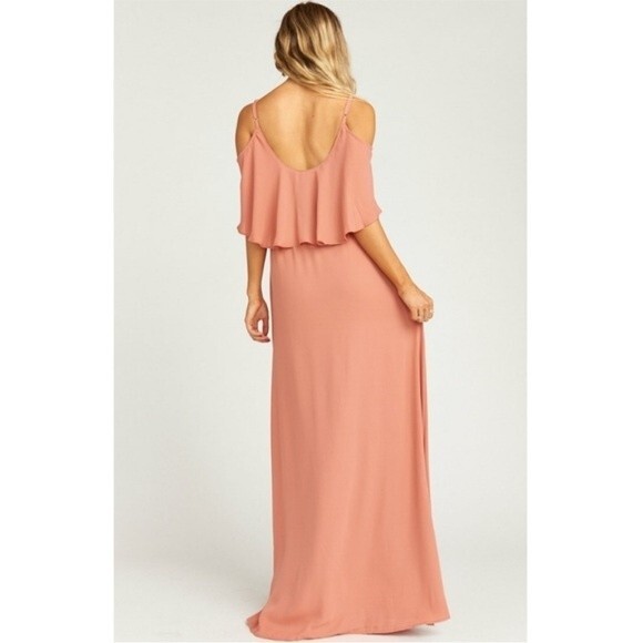 NWT Show Me Your Mumu Caitlin Ruffle Maxi Dress Rustic Mauve Crisp Size XS - Picture 5 of 8